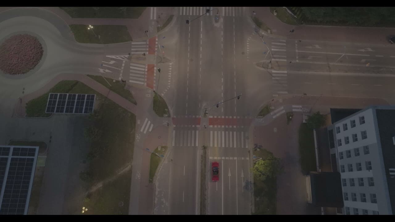 Kielce nocą z lotu ptaka